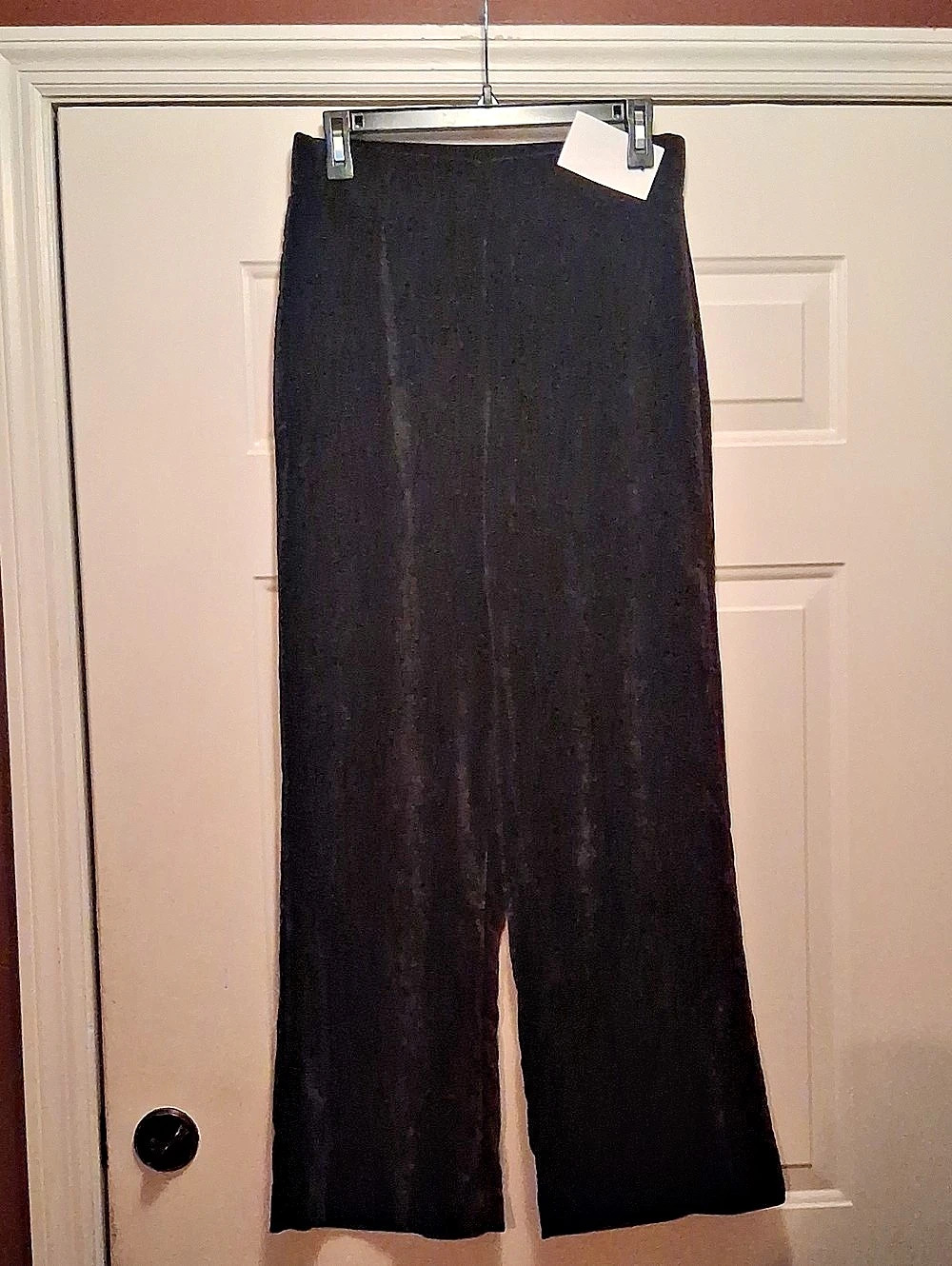 Loft Pull On Black Wide Leg Velvet Pants